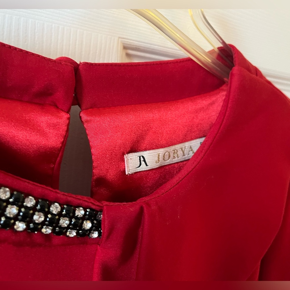 Elegant Red Ruffle Dress - Picture 4 of 5